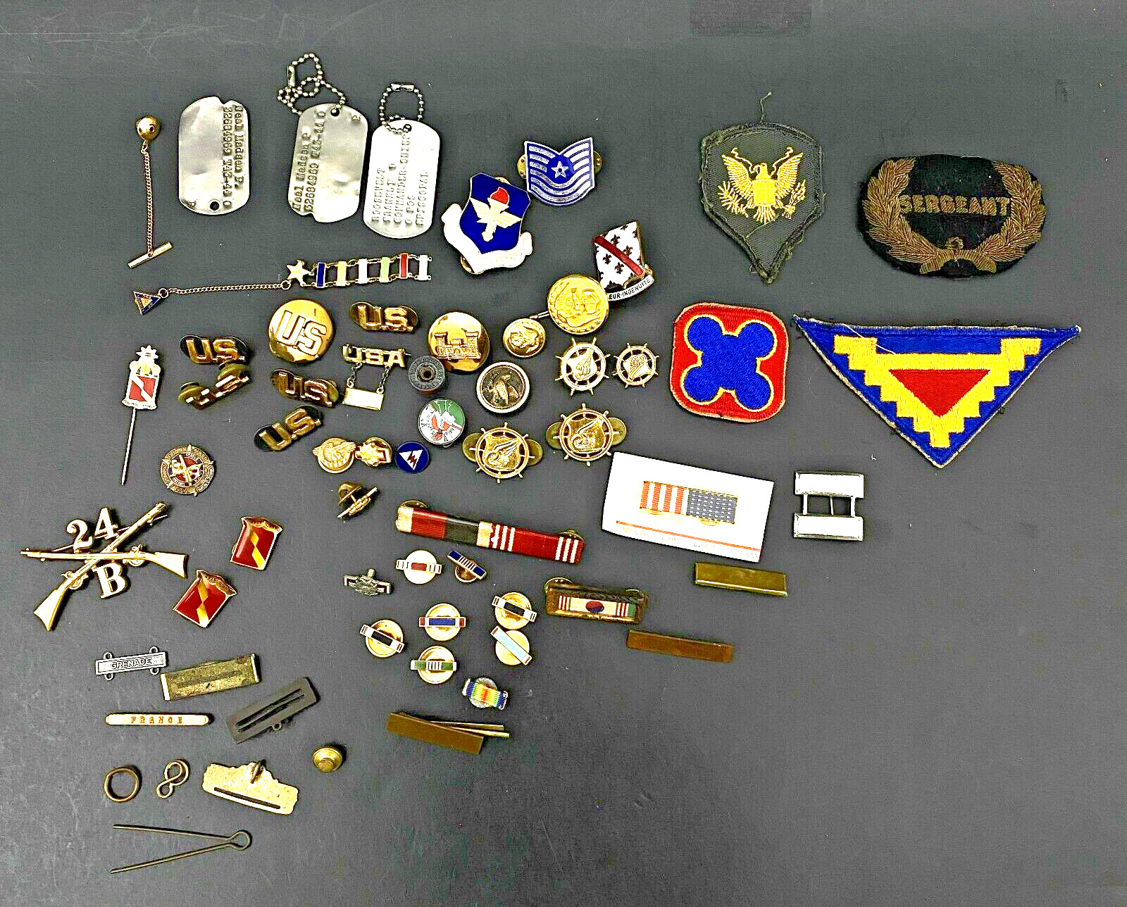 Vintage Military Pin and Button Collection