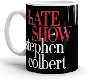 Stephen Colbert Late Show Red Blue Word Stack Cup