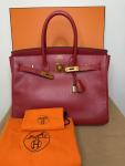 HERMES Birkin 35 Rouge Vif Handbag