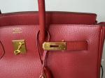 HERMES Birkin 35 Rouge Vif Handbag