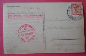 1929 Graf Zeppelin LZ 127 Flight Postcard
