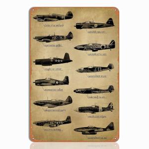 Vintage WW2 Airplane Tin Sign for Collectors
