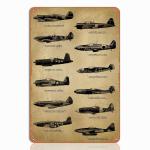 Vintage WW2 Airplane Tin Sign for Collectors