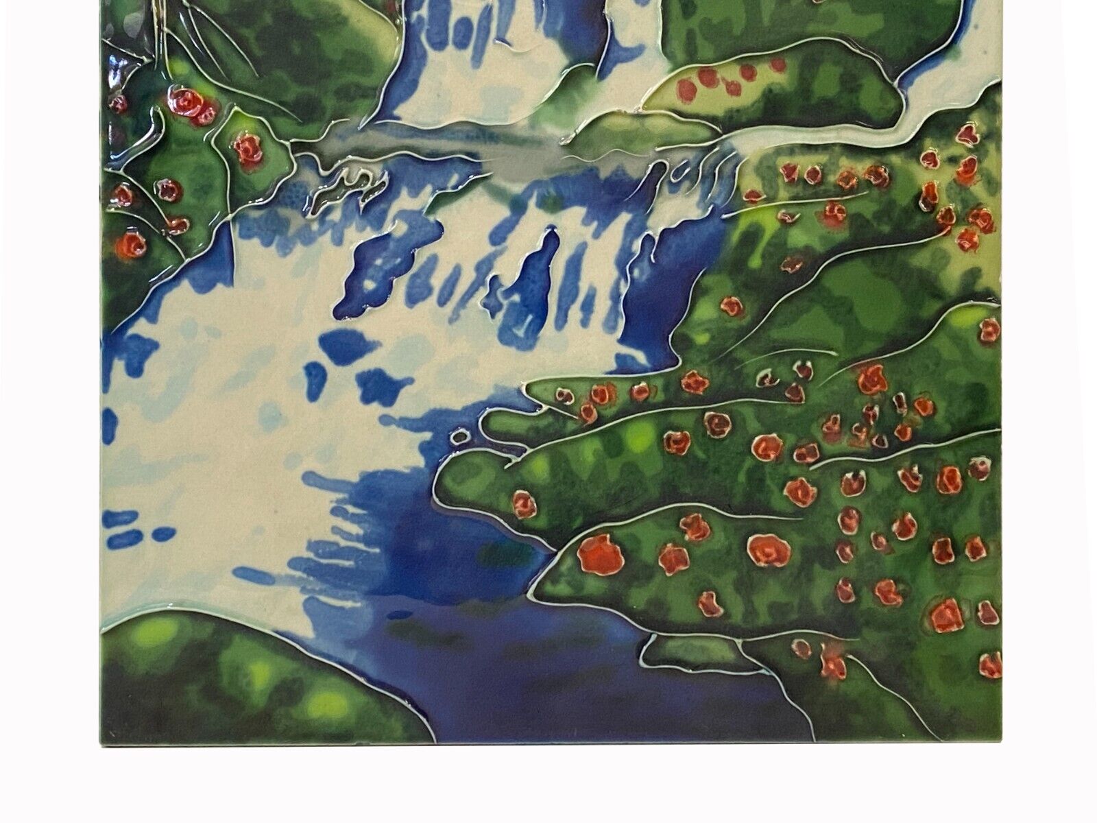 Porcelain Water Scenery Wall Hanging Art - Saga Collectibles