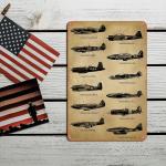 Vintage WW2 Airplane Tin Sign for Collectors
