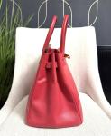 Authentic Hermes Birkin 35 Bag Red Pink Leather
