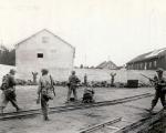 WWII Photo of US Soldiers at Dachau Camp