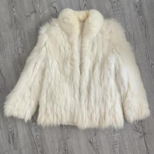 Vintage Arctic Fox White Fur Coat Size M