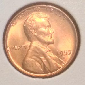 1955-D Lincoln Cent "Poor Man's Double Die" GEM