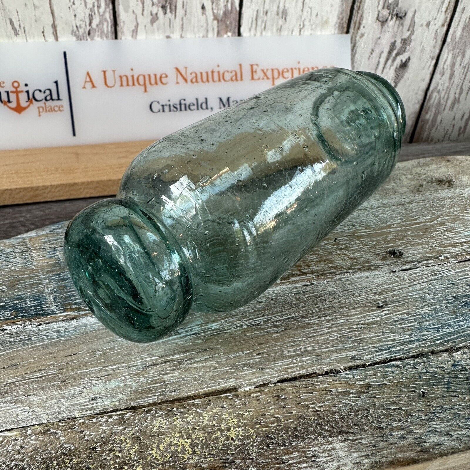 Vintage Japanese Glass Float - Authentic Aqua Fish Net