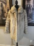 Blue Arctic Fox Fur Saga Throw - 33