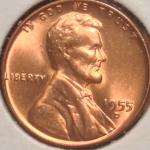 1955-D Lincoln Cent "Poor Man's Double Die" GEM