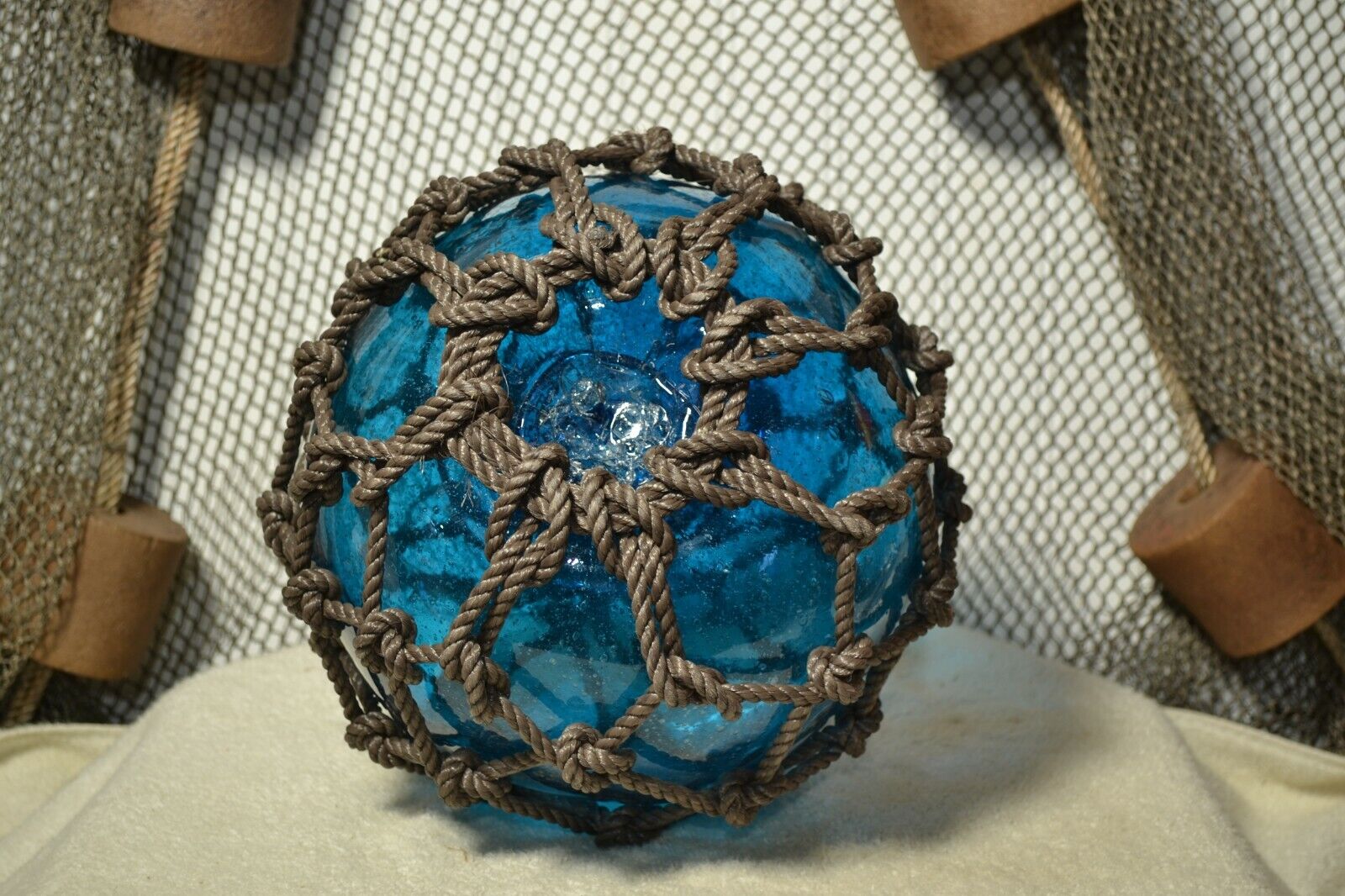 Aqua Vintage Glass Fishing Float in Saga Collectibles