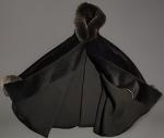 Black Alpaca Cape with Fox Fur Hood & Cuffs