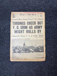 1941 FDR Churchill World War II Planning Newspaper