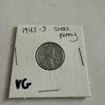 1943 S Steel Penny WWII Vintage Cent