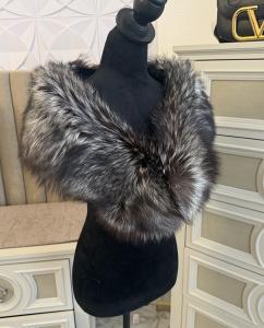 Saga Fox Silver Fox Fur Wrap Scarf