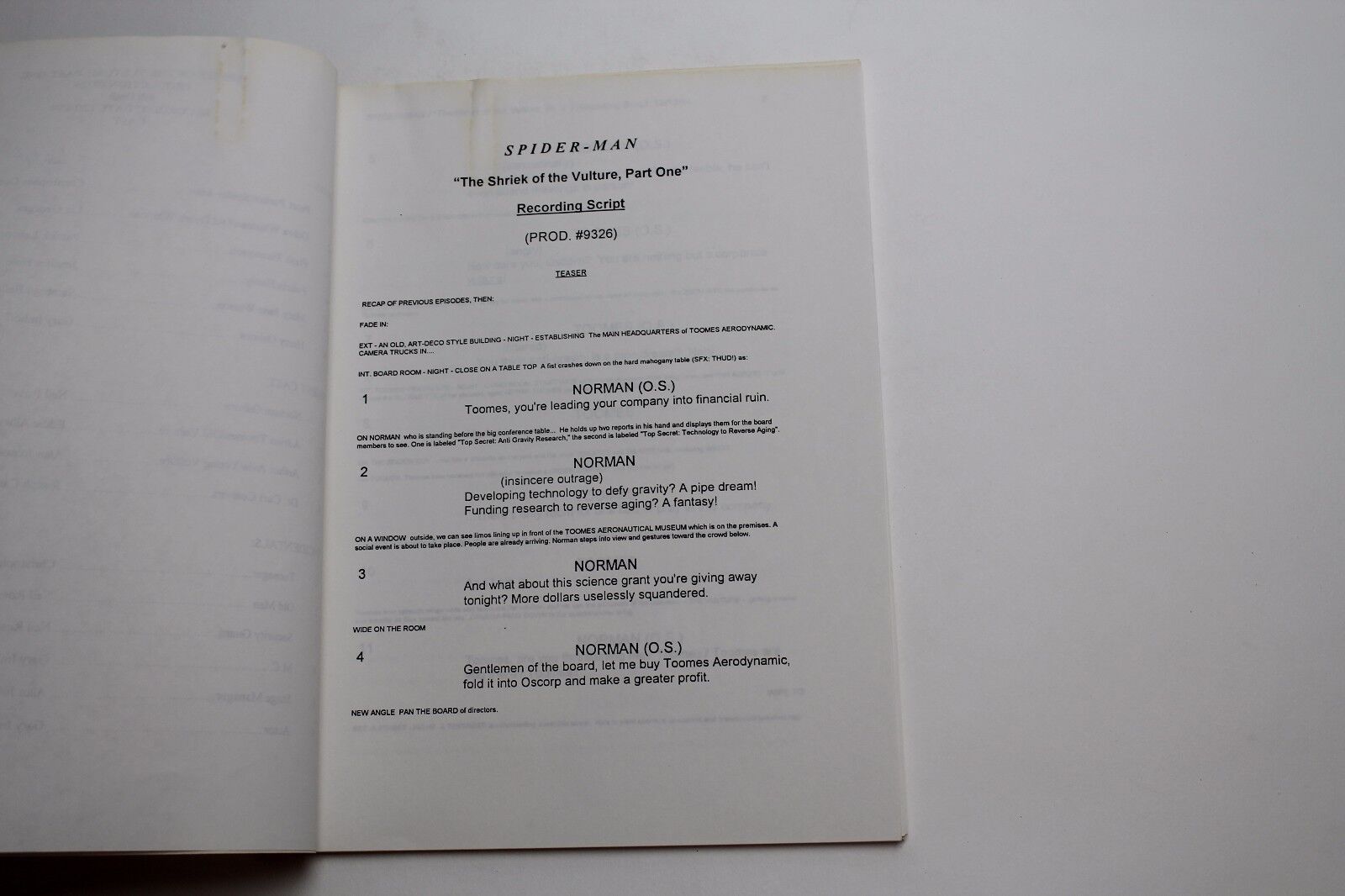 Spiderman 1995 TV Scripts Signed by Cast & Stan Lee