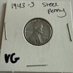 1943 S Steel Penny WWII Vintage Cent