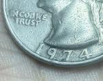 1974 Washington Quarter with No Mint Mark