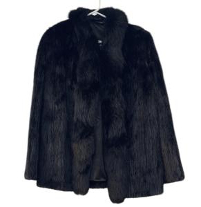Black Striped Mink Fur Tuxedo Coat