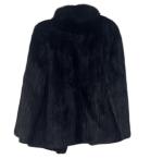 Black Striped Mink Fur Tuxedo Coat