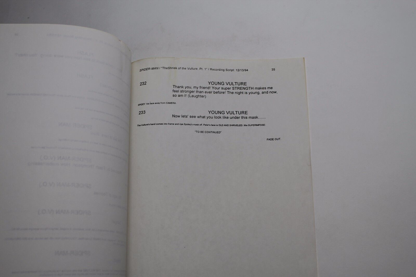 Spiderman 1995 TV Scripts Signed by Cast & Stan Lee