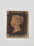 Rare First Penny Black Postage Stamp "K,D