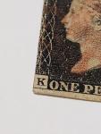 Rare First Penny Black Postage Stamp "K,D