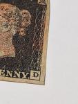 Rare First Penny Black Postage Stamp "K,D