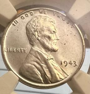 1943 Steel Wheat Penny - NGC MS 65