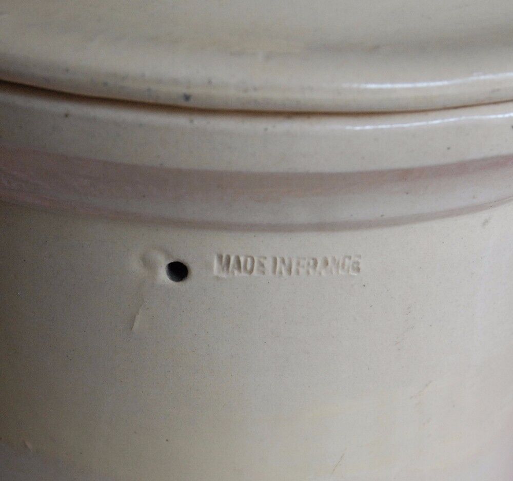 French Antique Yellow Ware Water Dispenser - Mallié Pasteurizer