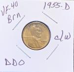 1955 D Lincoln Wheat Penny Double Die Error