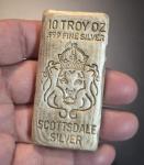 Scottsdale Mint 10 Oz Silver Lion Bar