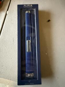 Colibri Aura Matte Blue & Chrome Flame Lighter