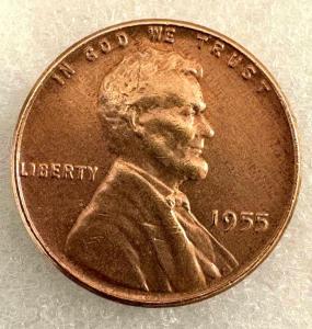 1955 RD Lincoln Wheat Penny with Unique Errors