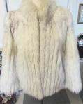 Blue Fox Fur Coat Jacket for Women - Small