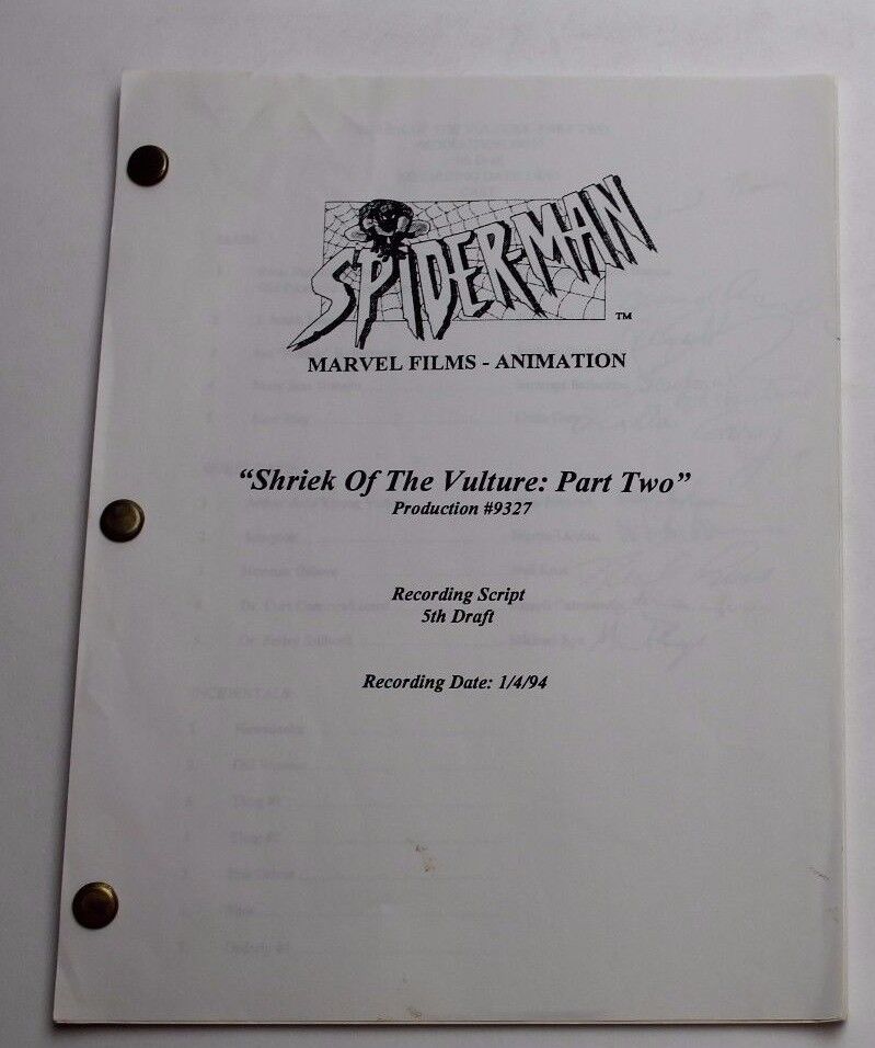 Spiderman 1995 TV Scripts Signed by Cast & Stan Lee