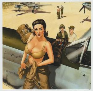 WW2 Pin-Up P51 Mustang Photo 5x5 #829