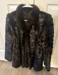 Women's Black Mink Fur Coat, Size Small