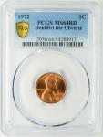 1972 Double Die Lincoln Cent PCGS MS 64