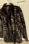 Women's Black Mink Fur Coat, Size Small