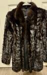 Women's Black Mink Fur Coat, Size Small