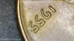 1955 Lincoln Wheat Penny No Mint Mark Error