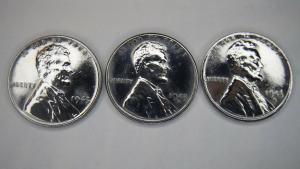 1943 Steel Wheat Lincoln Penny 3 Coin Set