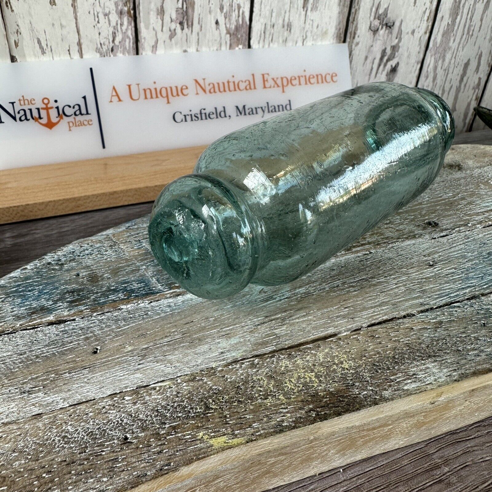Vintage Japanese Glass Float - Authentic Aqua Fish Net
