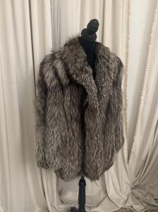 Silver Fox Fur Coat - Medium Size