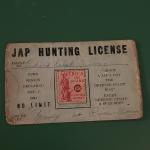 Rare WWII Anti-Japanese Propaganda Hunting License