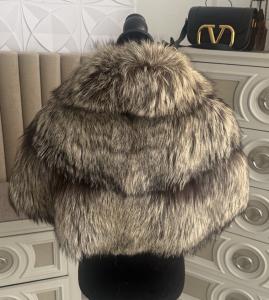 Silver Fox Fur Cape Stole for Elegant Style