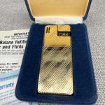 Colibri Vintage Gold Tone Slim Lighter with Box